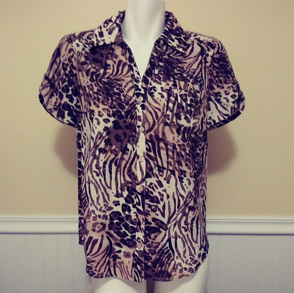 Gloria Vanderbilt Button Up Blouse size S
